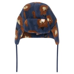 Tinycottons - Dziecięca czapka uszatka z polaru BEARS EARFLAP BEANIE - light navy