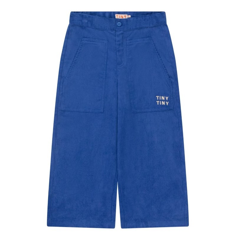 Tinycottons - Sztruksowe spodnie dziecięce o prostym kroju CORDUROY STRAIGHT PANT - ultramarine