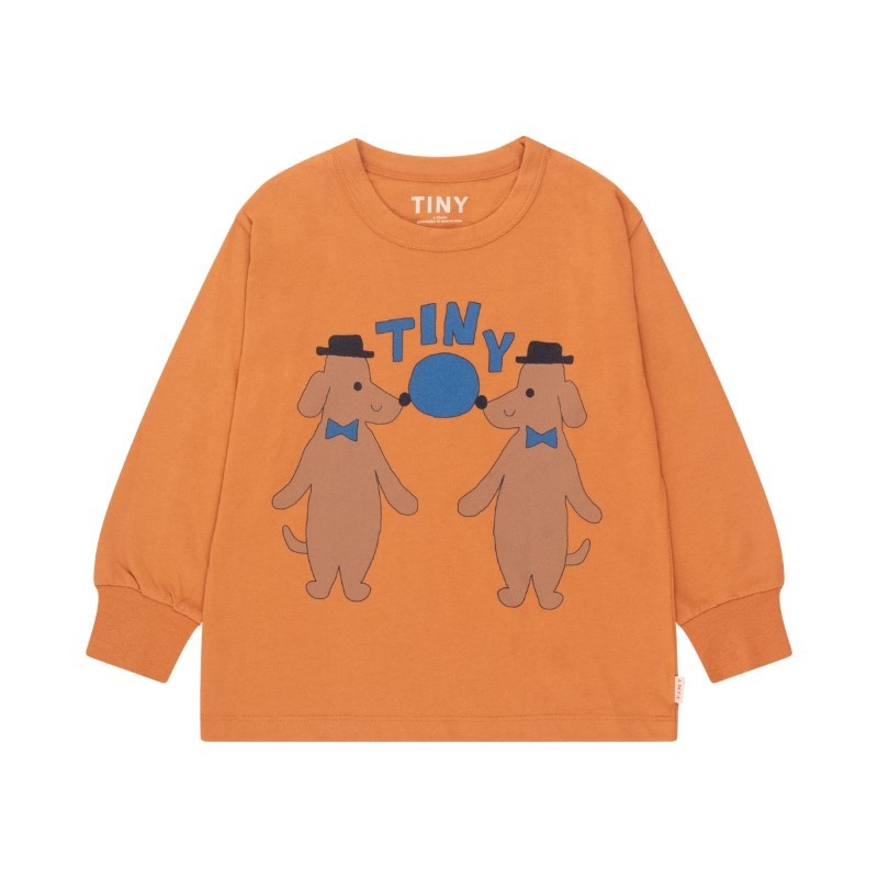 Tinycottons - Bawełniany longsleeve dziecięcy TINY DOGS TEE - light rust