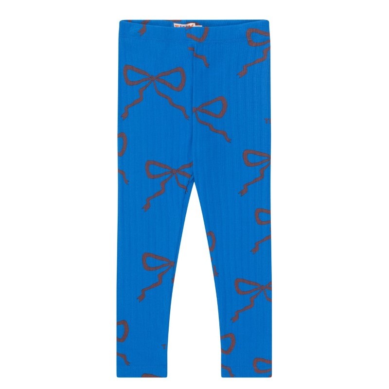 Tinycottons - Prążkowane legginsy dziecięce BOWS PANT - blue