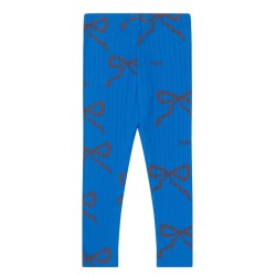 Tinycottons - Prążkowane legginsy dziecięce BOWS PANT - blue