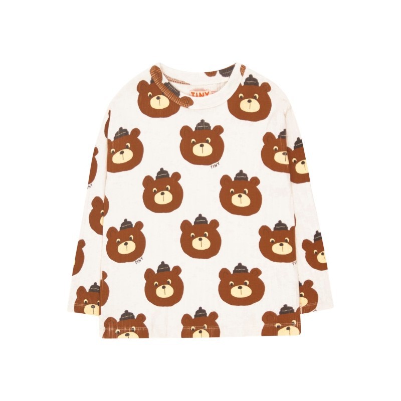 Tinycottons - Bawełniany longsleeve dziecięcy BEARS - light cream heather