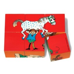 Pippi - Drewniane Puzzle klocki Pippi Langstrumpf, 6 Szt.