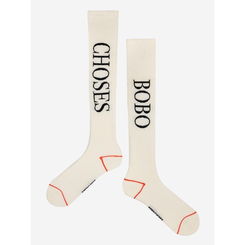 Bobo Choses - Długie skarpety podkolanówki Adult Bobo Choses extra long socks - white