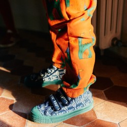 Bobo Choses - Wysokie trampki na rzepy Kids B.C Vintage all over sneakers - midnight blue