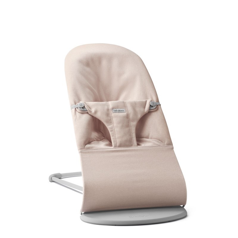 BabyBjörn - Leżaczek BLISS Woven, Light Pink Melange (rama Light Grey)