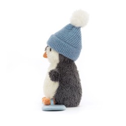 Jellycat - Przytulanka Pingwin na snowboardzie 12cm