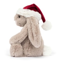 Jellycat - Przytulanka Bashful Królik w czapce Mikołaja 31cm - beżowy