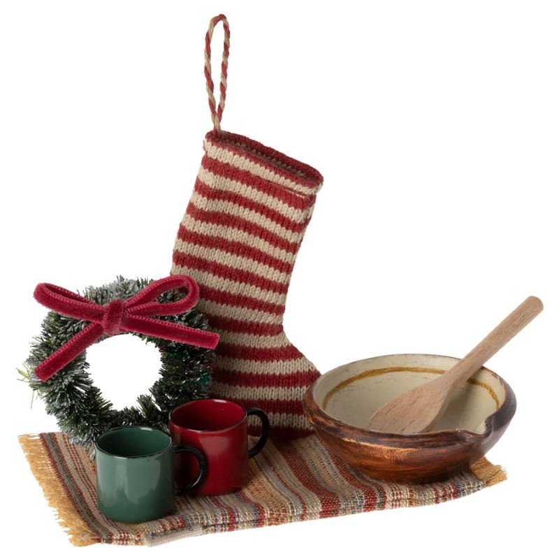 Maileg - Dekoracja bożonarodzeniowa, zestaw świąteczny w pudełeczku Cosy Christmas Set