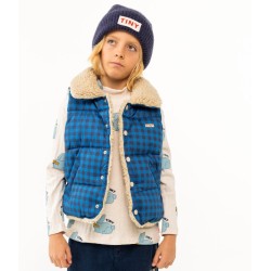 Tinycottons - Ocieplana kamizelka dziecięca VICHY PADDED VEST - blue/navy