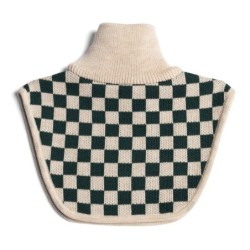 Kid Story - Komin z wełny merino, green chessboard