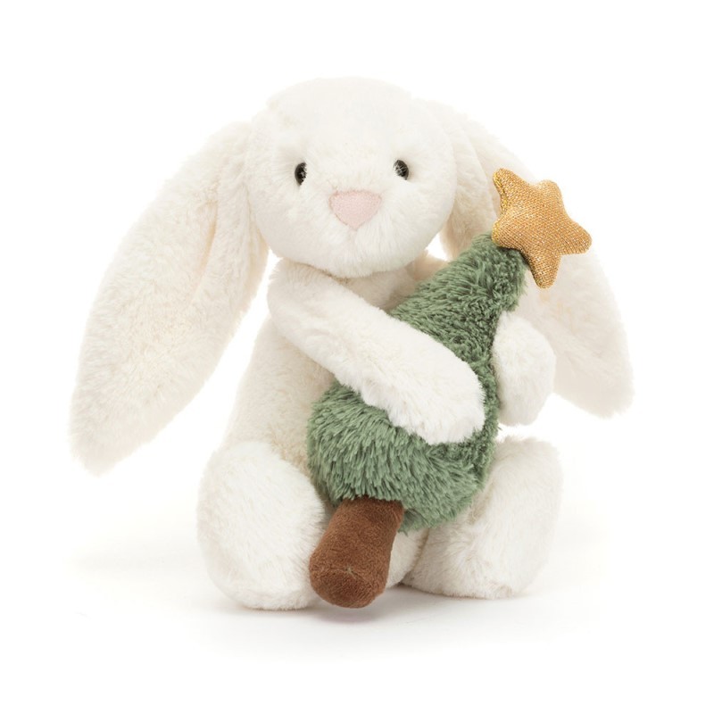 Jellycat - Przytulanka Wesoły króliczek z choinką 18cm