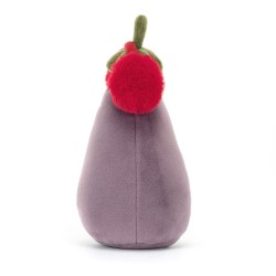 Jellycat - Przytulanka Zabawny bakłażan w nausznikach czerwonych 16cm