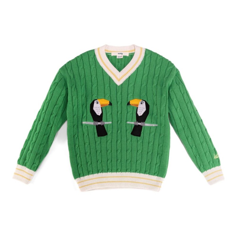 Kid Story - Sweter z bawełny organicznej, green pelican