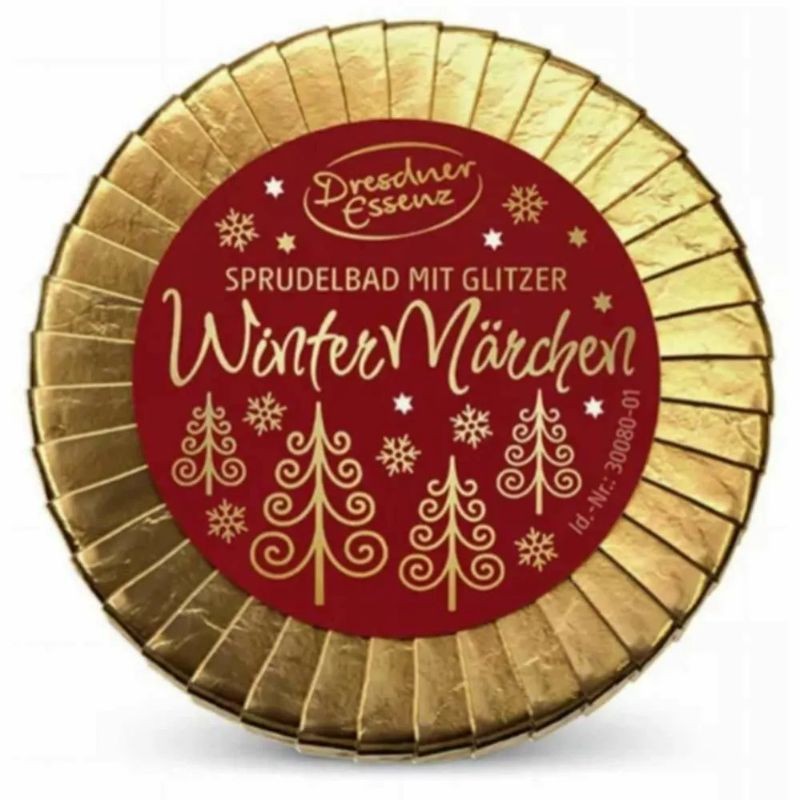 Dresdner Essenz - Musująca sól do kąpieli z brokatem o zapachu pistacji (60g) - WINTER WONDERLAND