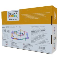 Cleverclixx - Klocki magnetyczne Large Race Track Pastel - 80 el.