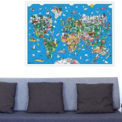 Omy - Gigantyczny plakat z naklejkami 70x100cm - atlas