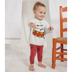 Bobo Choses - Bawełniane legginsy z nadrukiem Baby Ant all over - burgundy red