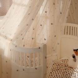 Konges Slojd - Brokatowy baldachim tiulowy Bed Canopy Tulle - cherry glitter