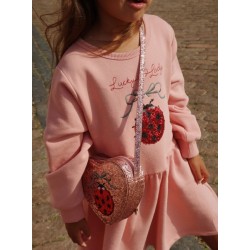 Konges Slojd - Brokatowa torebka na ramię Tut Ladybug Shoulder Bag - sirocco