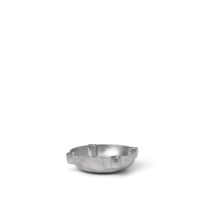 Ferm Living - Świecznik Bowl średni - Aluminium